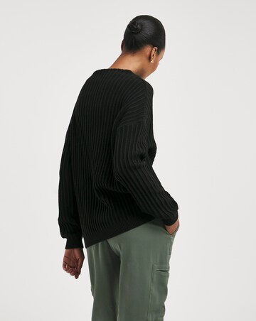 Wide Rib Funnel Neck Jumper