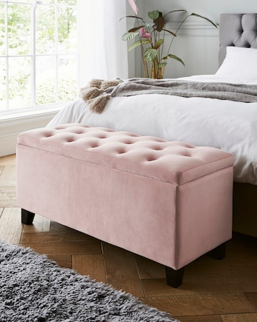Freya Velvet Storage Ottoman