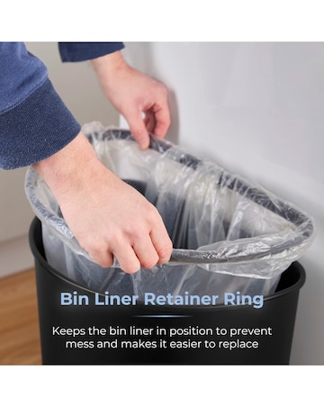 Tower Black 50L Curved Sensor Bin