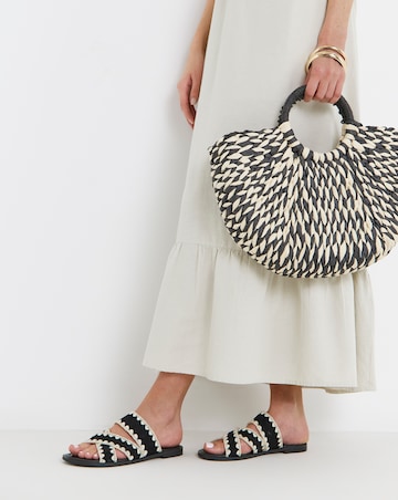 Maude Whipstitch Crossover Flat Sandals - Extra Wide Fit (EEE)