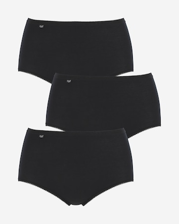 Sloggi 3 Pack Cotton Basic Maxi Knickers, Black, Skintone or White