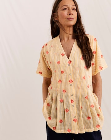 Julipa Pleated Stripe Blouse