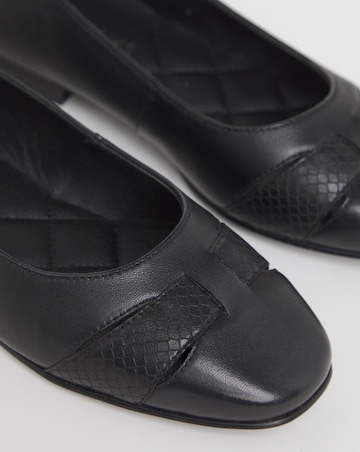 Heavenly Soles Genevieve Cut Out Detail Ballerinas - Wide Fit (E)