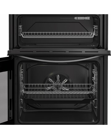 Indesit IDE6VDCS1 60cm Electric Double Cooker with Ceramic Hob - Silver