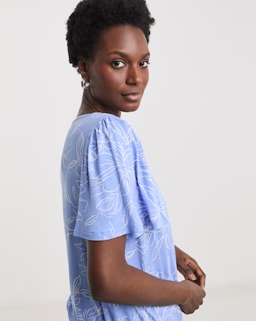 Button Front Angel Sleeve Top