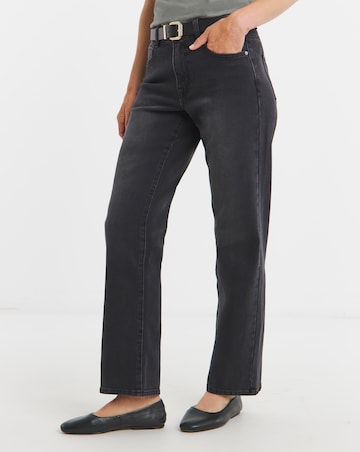 Washed Black Authentic Straight Leg Jeans
