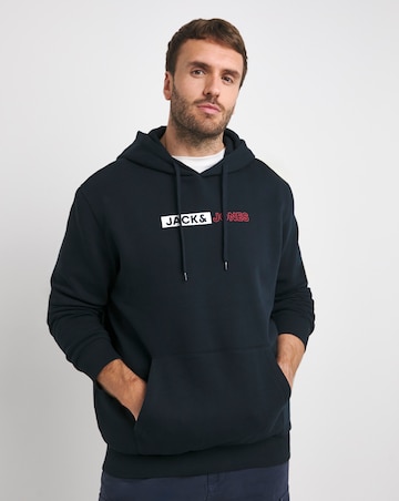 Jack & Jones Corp Logo Hoodie - Navy