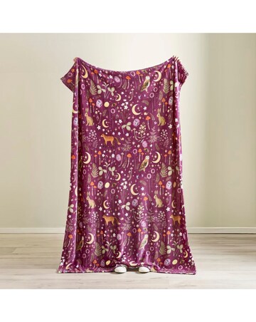 Catherine Lansfield Enchanted Twilight Fleece Throw - Plum