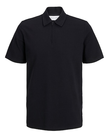 Jack & Jones Benja 1/4 Zip Polo - Black