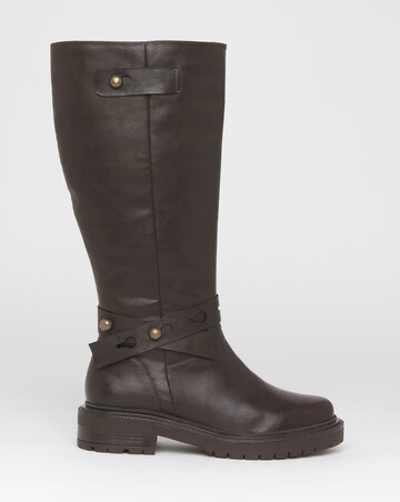 Veronica Knee High Wrap Detail Boots - Extra Wide Fit (EEE) & Curvy Calf