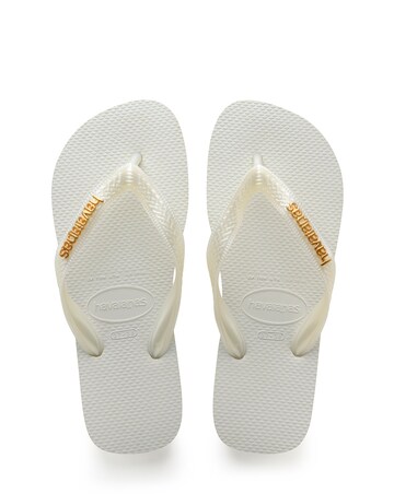 Havaianas Metallic Logo Toe Post Flip Flop Sandals