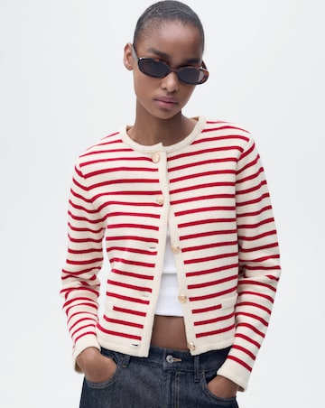 Mango Striped Knit Cardigan