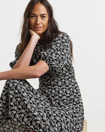 Textured Bubble Sleeve Dress