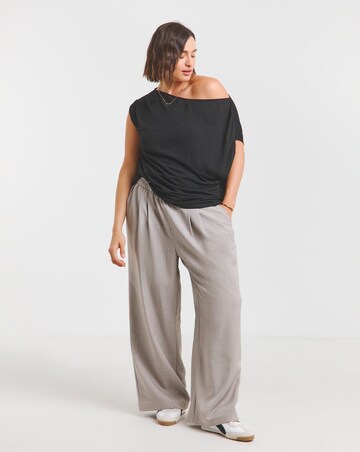 Simply Be Black Mesh Off The Shoulder Top