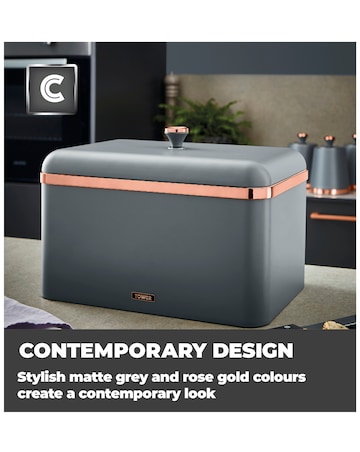 Tower Cavaletto Bread Bin Grey