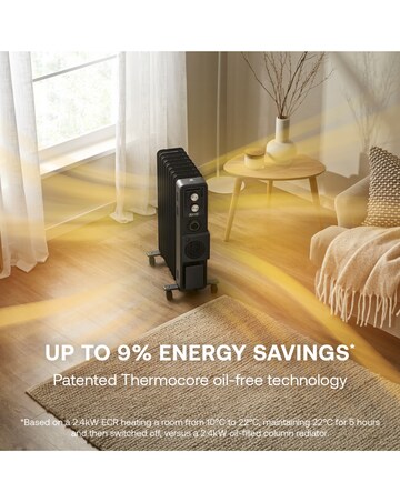 Dimplex Oil Free Radiator 2.4kW with Timer and Turbo Fan- Black