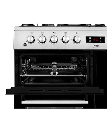 Beko KDVF100X Double Oven with Grill - Gas Range Cooker - Stainless Steel