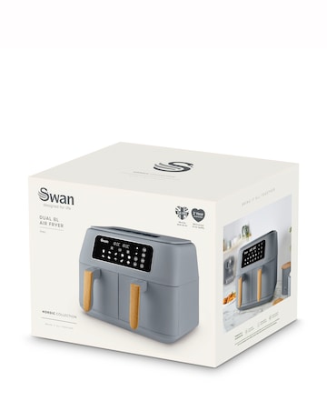 Swan Nordic Grey 8L Digital Dual Basket Air Fryer