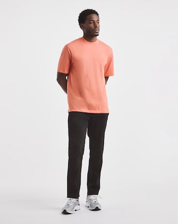 Union Embroid T-Shirt Long-Orange