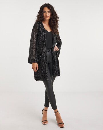 Black Sequin Cardigan
