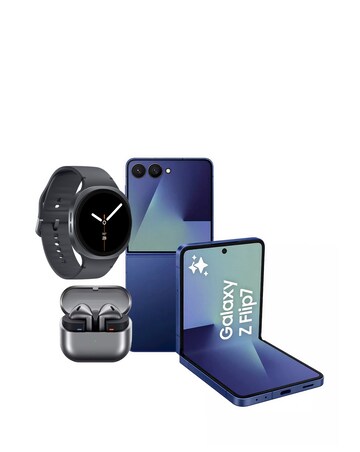 Samsung Z Flip7 512GB 5G Blue Shadow, Watch8 44mm BT Graphite and Buds3