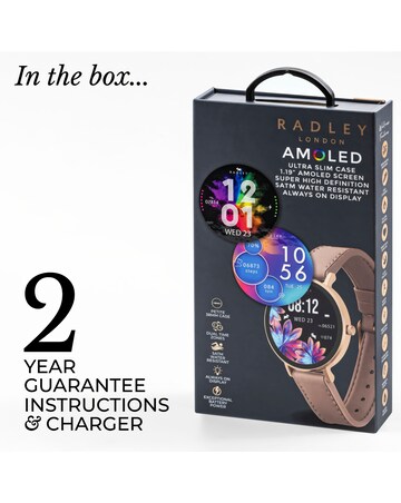 Radley Series 28 AMOLED Leather Strap Watch - Cobweb