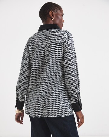 Printed Satin Long Sleeve Shirt