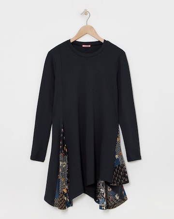 Joe Browns Black Patchwork Longline Waterfall Jersey Tunic