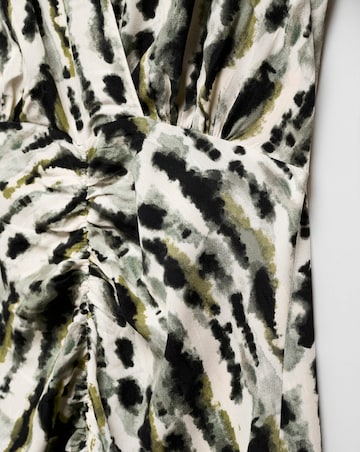 Mango Printed Dress With Ruffled Detail