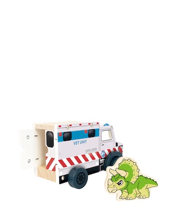 Jurassic World Chunky Wooden Vet Vehicle and Triceratops