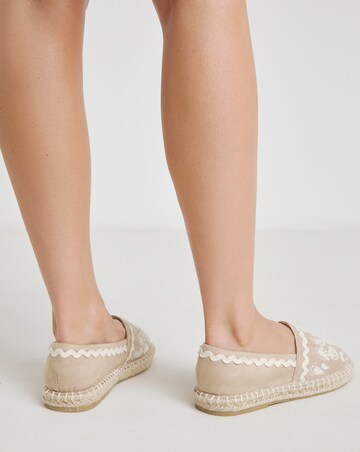 Jenner Embroidered Espadrille Shoes - Wide Fit (E)