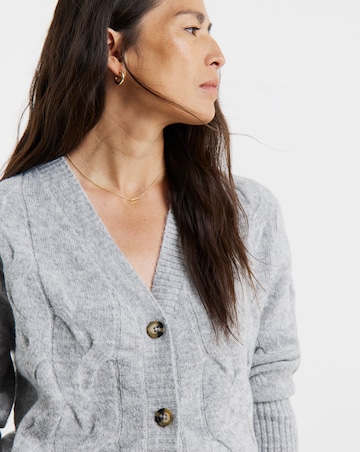 Grey Marl Cable Cardigan
