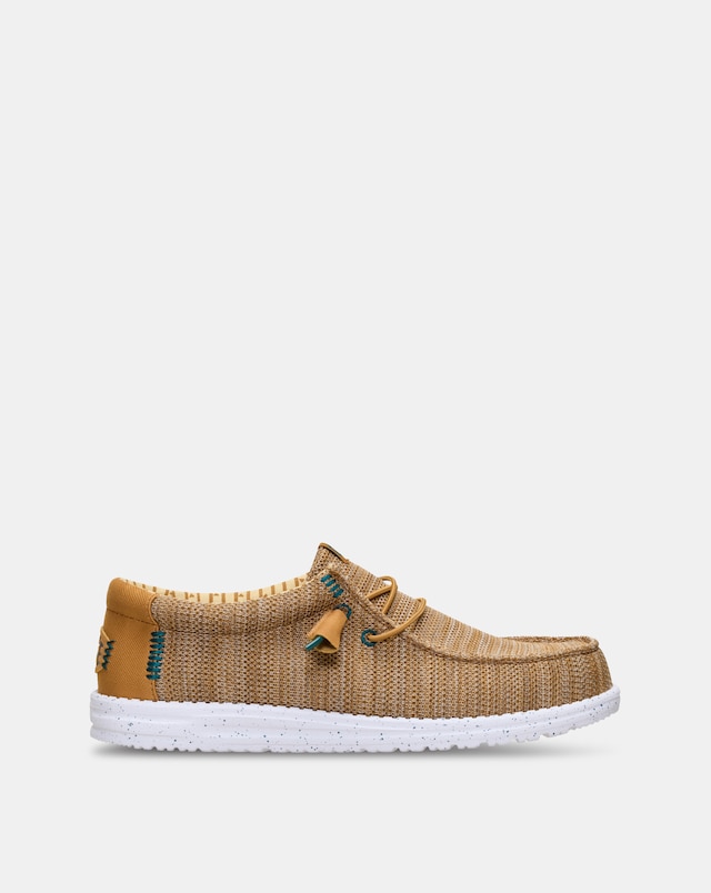 HEYDUDE Brown Wally Stretch Sox Shoe