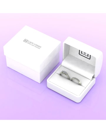 Moissanite 9CT White Gold Trilogy Ring