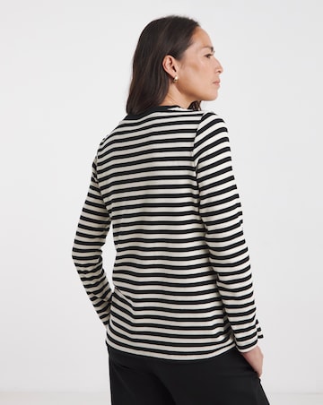 V-Neck Striped Button Front Cardigan