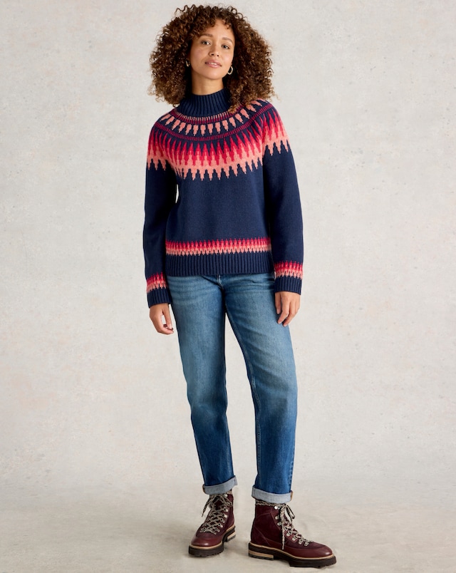 White Stuff Fiona Fairisle High Neck Jumper