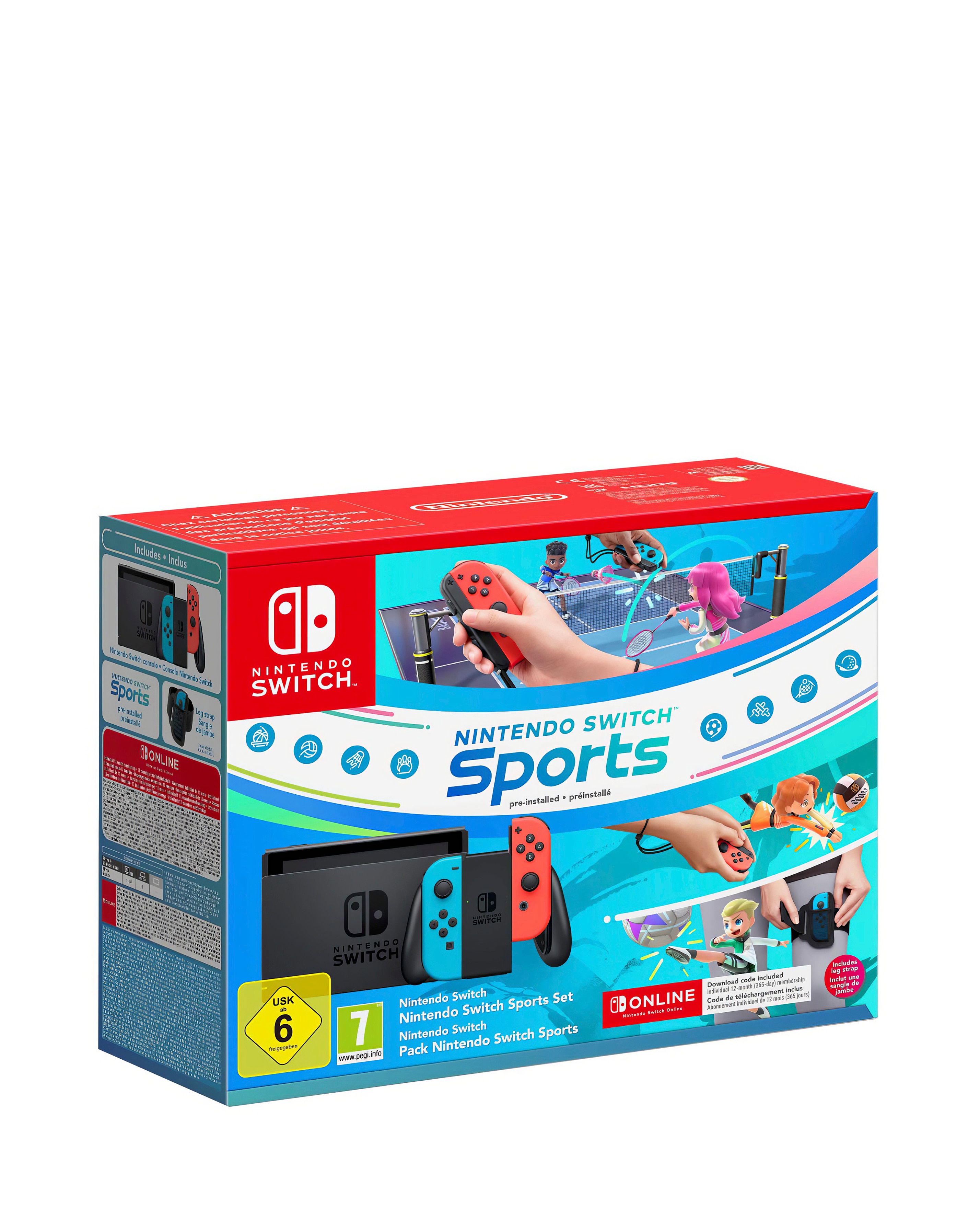 Nintendo Switch Neon with Switch Sports & 12 Months Switch Online