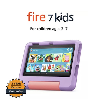 Amazon Fire 7 (2022) Kids Edition 7in 16GB Age 3-7 Tablet - Purple
