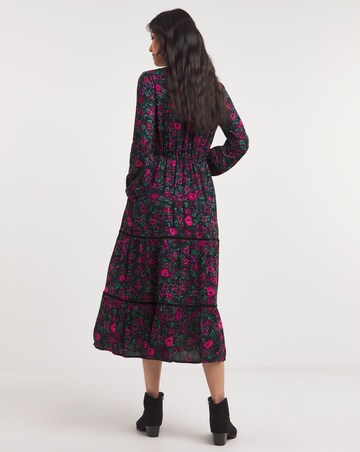 Julipa Velvet Trim Midi Dress