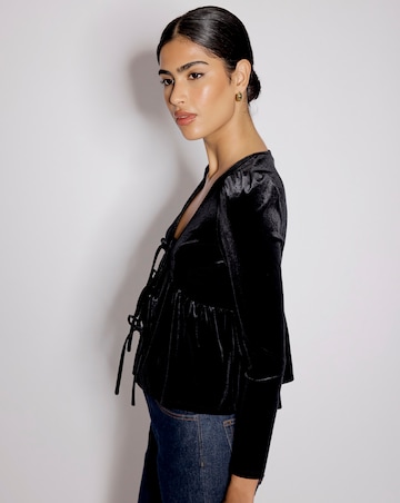 Nobody's Child Velvet Bow Front Top