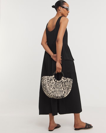 Textured Fabric Pinafore Dress