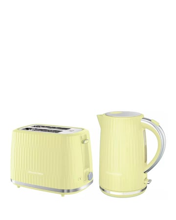 Russell Hobbs Eden Kettle and 2 Slice Toaster Lemon Bundle