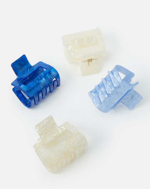 Accessorize 4-Pack Resin Square Claw Clips