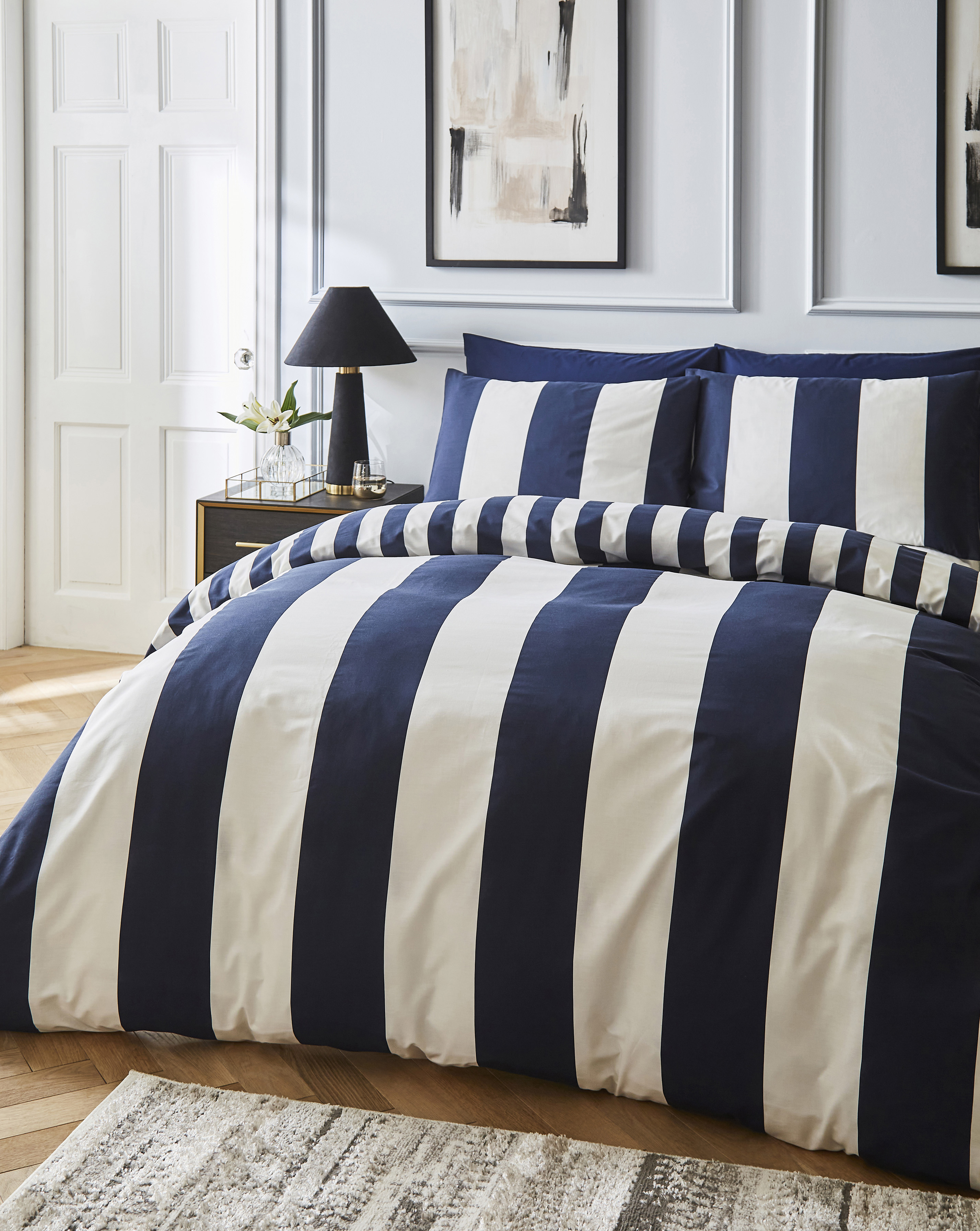 PB&J Make-A-Wish Set Copripiumino Reversibile Navy & White - Stella Spaziale - 100% Poliestere - 2 Pezzi (singola + Federa)