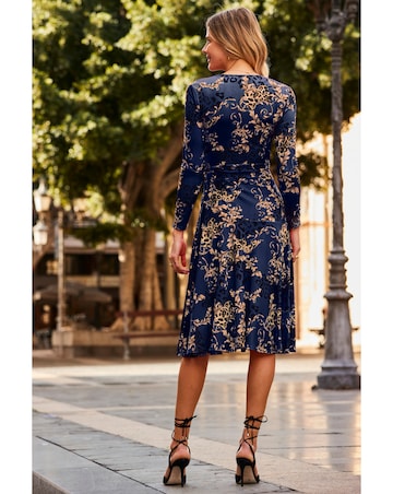 Sosandar Fleck Printed Faux Wrap Midi Jersey Dress