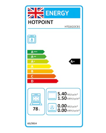 Hotpoint HTG6GDCB1 60cm Gas Twin Cooker with Glass Lid - Black + Install