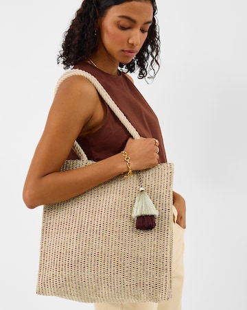 Accessorize Stripe Woven Beach Bag