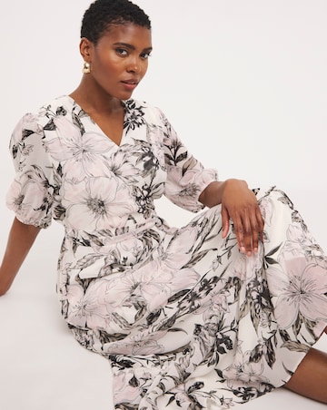 Joanna Hope Belted Midi Tiered Dress