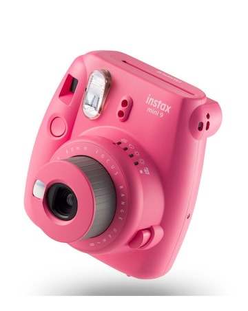 Fujifilm Instax Mini 9 Instant Camera with 10 Shot Heart Sketch Film Pack - Pink