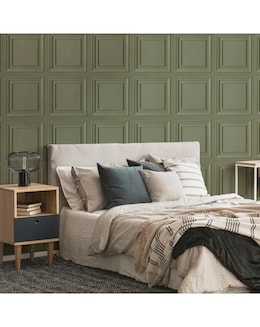 Fresco Wood Panel Sage Green Wallpaper